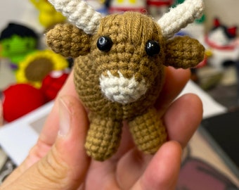 Highland Kuh Häkelanleitung - Amigurumi Kuh Muster - Digitaler Download - DIY Häkelspielzeug - Handgemachte Geschenkidee - Bauernhof Tier gehäkelt