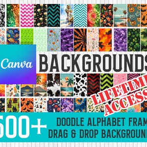 Canva Backgrounds 500 Letter Frames Lifetime Access Commercial Use Drag  Drop