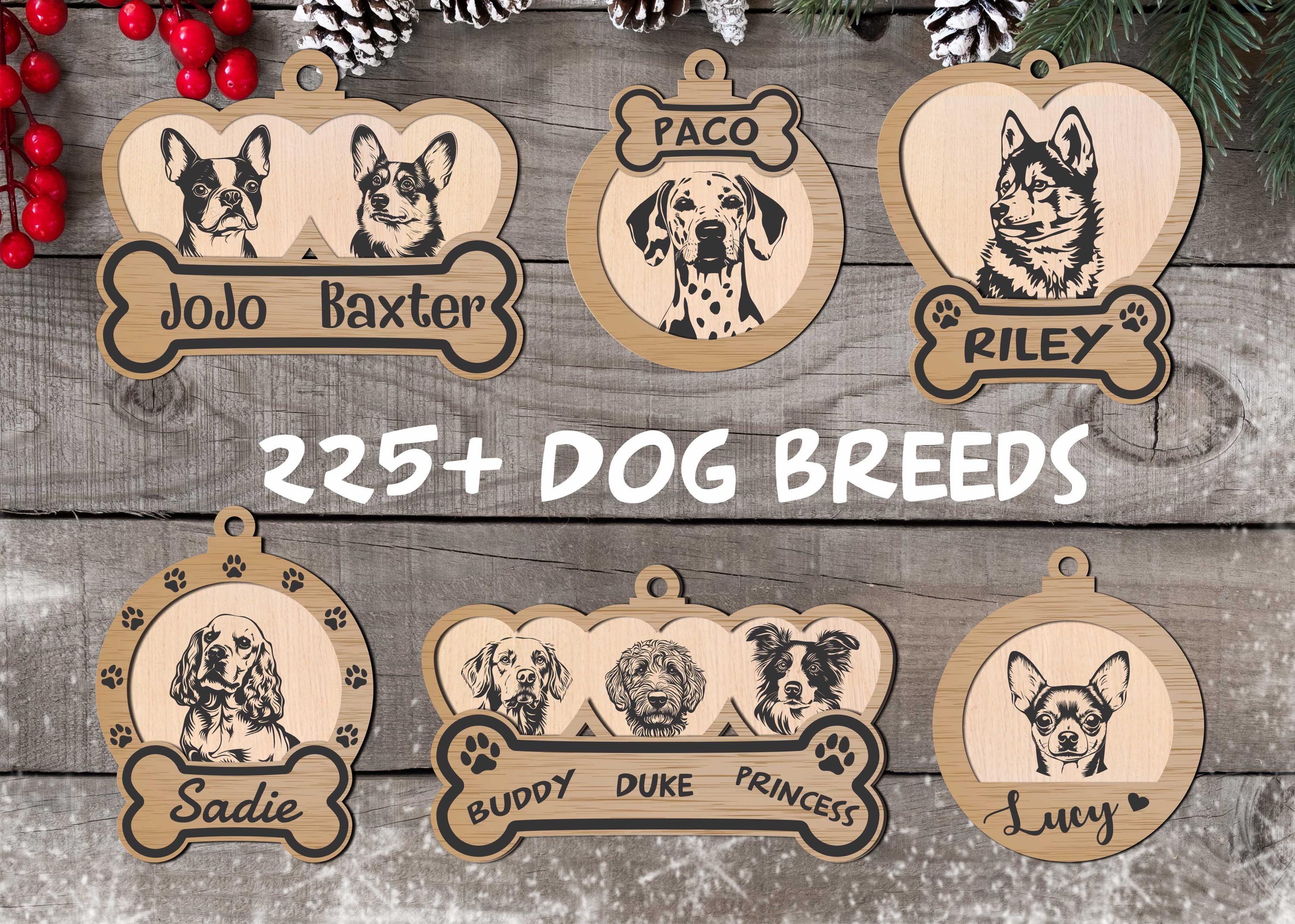 Over 225 Dog Breeds Christmas Ornament SVG  Bundle - 225 Breeds - Perfect for Crafting Holiday Decor - Instant Download