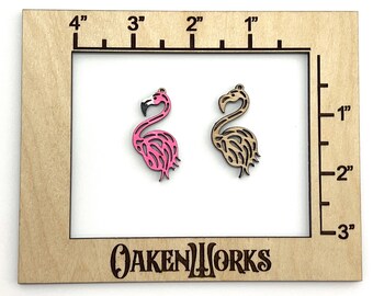 Flamingo Earring SVG File - Tested for Glowforge Cut for Silhouette and Cricut Instant Download Laser Cut Design
