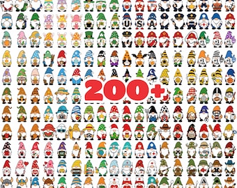 Gnome Mega Bundle | 200+ Designs | Svg Png Dxf Eps Jpeg | Cricut, Laser, Sublimation files | Over 25 Themes | Lifetime Access