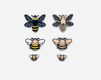 Cute Bee Earrings SVG Bundle - Glowforge Silhouette Cricut Cut FilesCute Bee Earrings Bundle - Glowforge Silhouette Cricut Cut Files