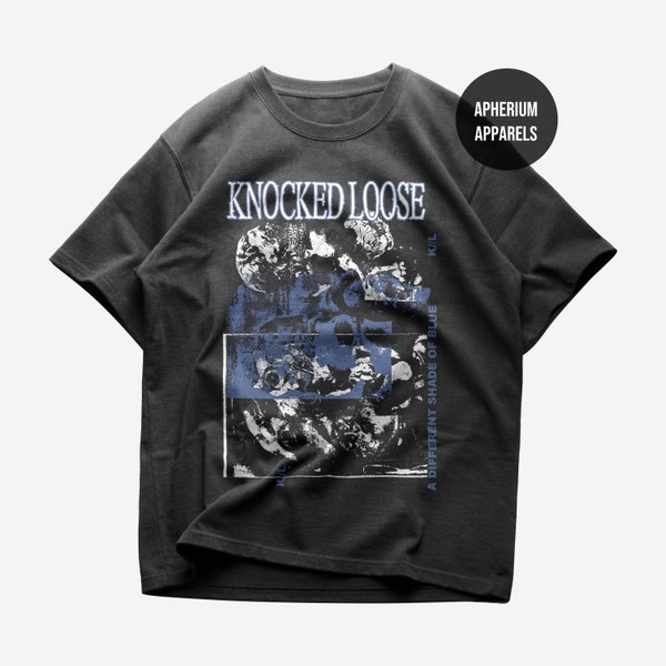 Knocked Loose T-Shirt - Metal Music Shirt - A Different Shade of Blue - Laugh Tracks - Knocked Loose Merch - Unisex Heavy Cotton Tee