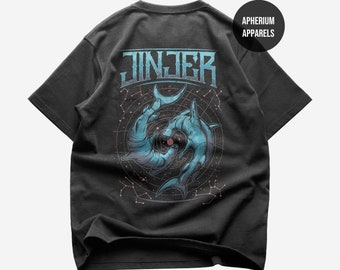 Jinjer Back T-Shirt - Metal Musik Shirt - Fische - König von Allem - AFRAID TO DIE - Makroalbum - Jinjer Merch - Unisex aus schwerer Baumwolle T-Shirt