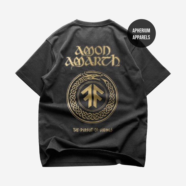 Amon Amarth Back T-Shirt - Metal Music Shirt - The Pursuit of Vikings - Berserker Album - Amon Amarth Merch - Unisex Heavy Cotton Tee