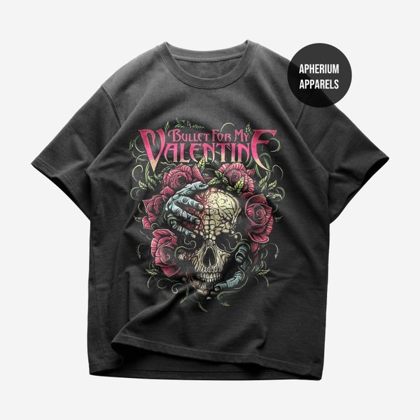 Bullet For My Valentine T-Shirt - Metal Music Shirt - Tears Don't Fall - Gravity - Bullet For My Valentine Merch - Unisex Heavy Cotton Tee