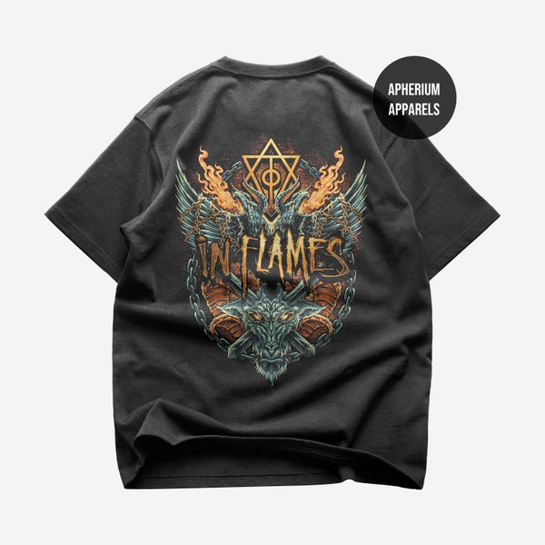 In Flames Back T-Shirt - Metal Music Shirt - Only for the Weak - Foregone Album - Clayman Album - In Flames Merch - Unisex Heavy Cotton Tee