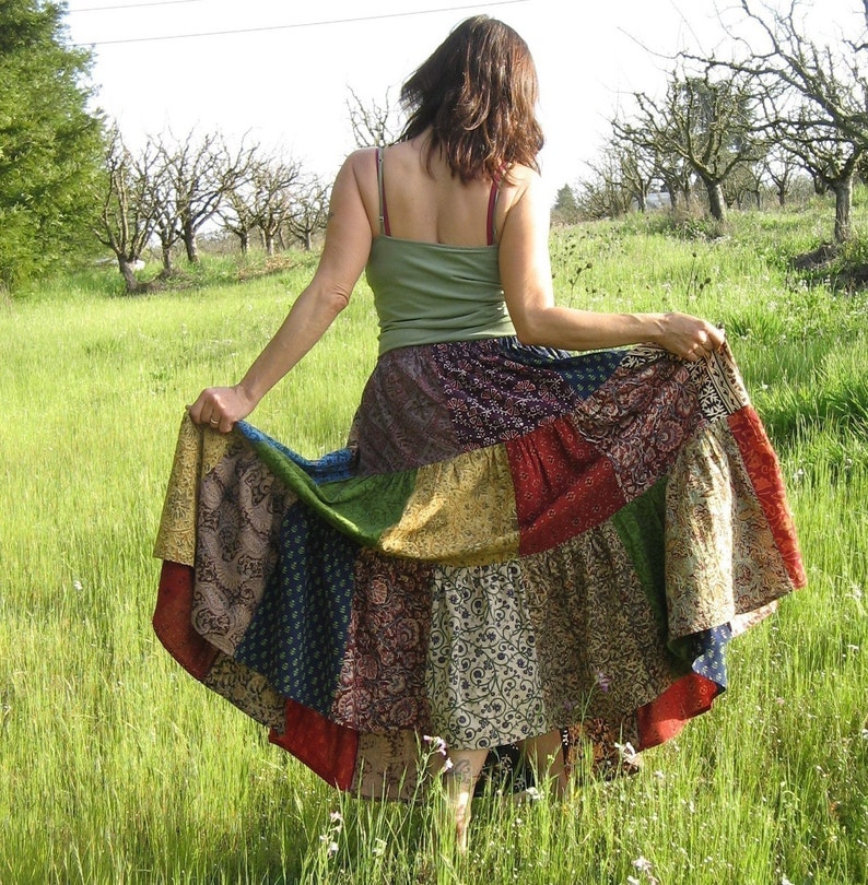 Patchwork skirt for all sizes custom made skirt handmade image 0.