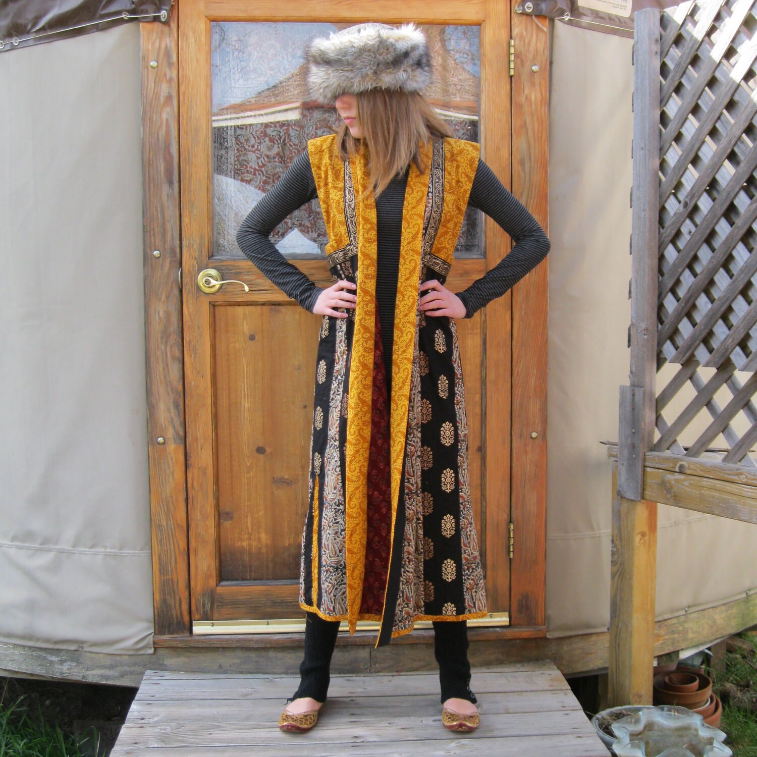 Womens Handmade Tibetan Panel Coat with handprinted textiles Etsy