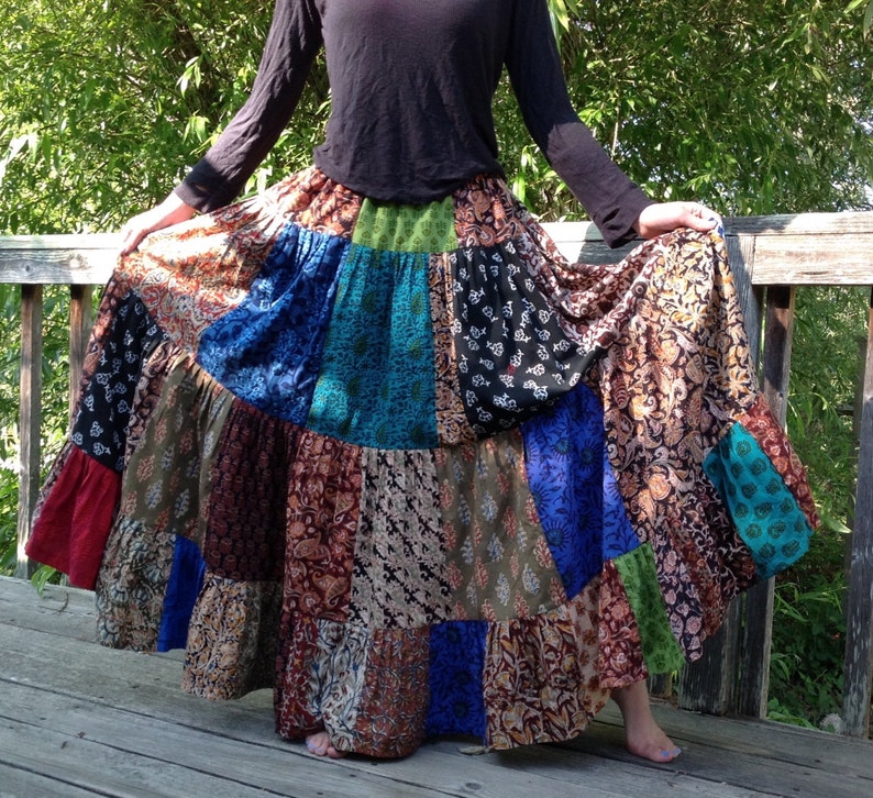 Womens Skirt Long Patchwork Handmade Indian Fabrics | Etsy
