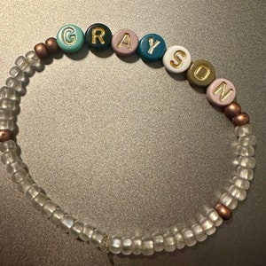 Personalized Name Custom Beaded Bracelet | Rainbow Letter Personalized Beaded Bracelet