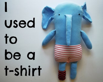 Gray Elephant Plushie In One Sock Upcycled Ecofriendly Etsy