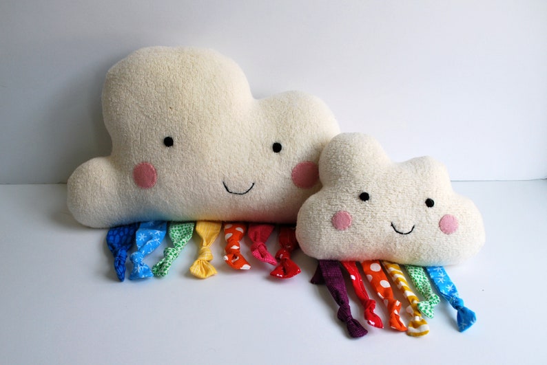 Small Rainbow Cloud Plush Toy Made from Organic Cotton Soft | Etsy