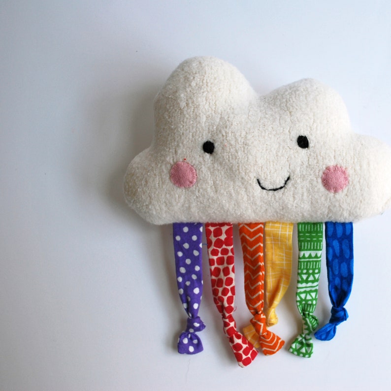 Small Rainbow Cloud Plush Toy Made from Organic Cotton Soft | Etsy