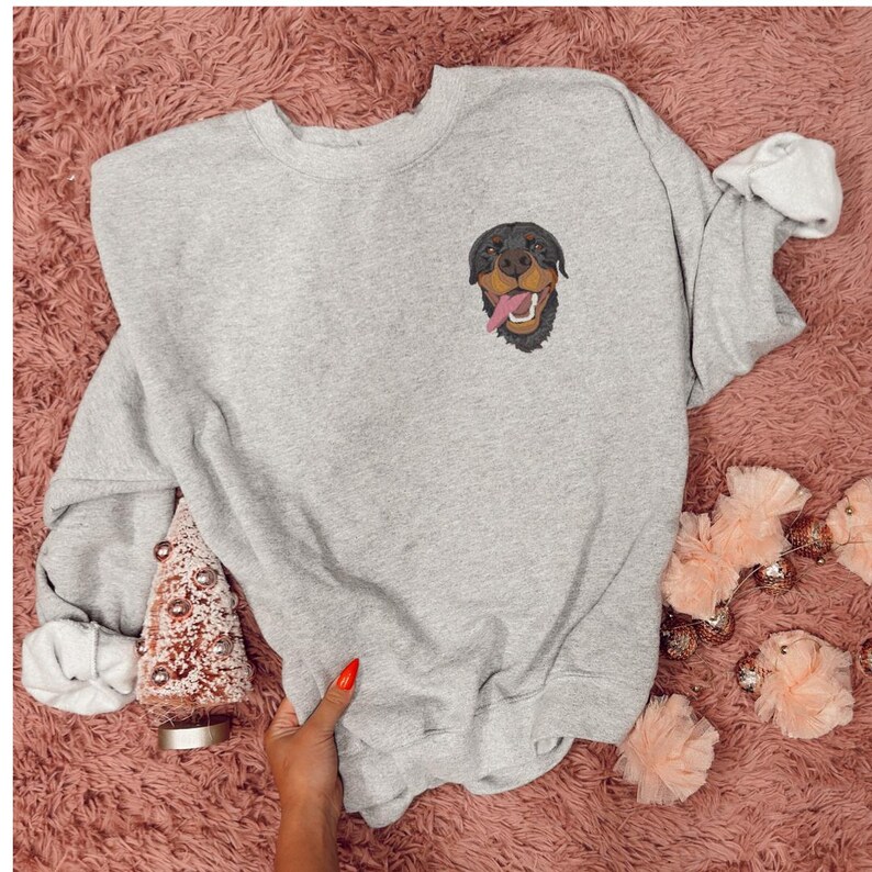 Custom Dog Embroidered Sweatshirt Etsy