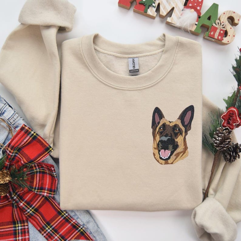 Custom Dog Embroidered Sweatshirt Etsy