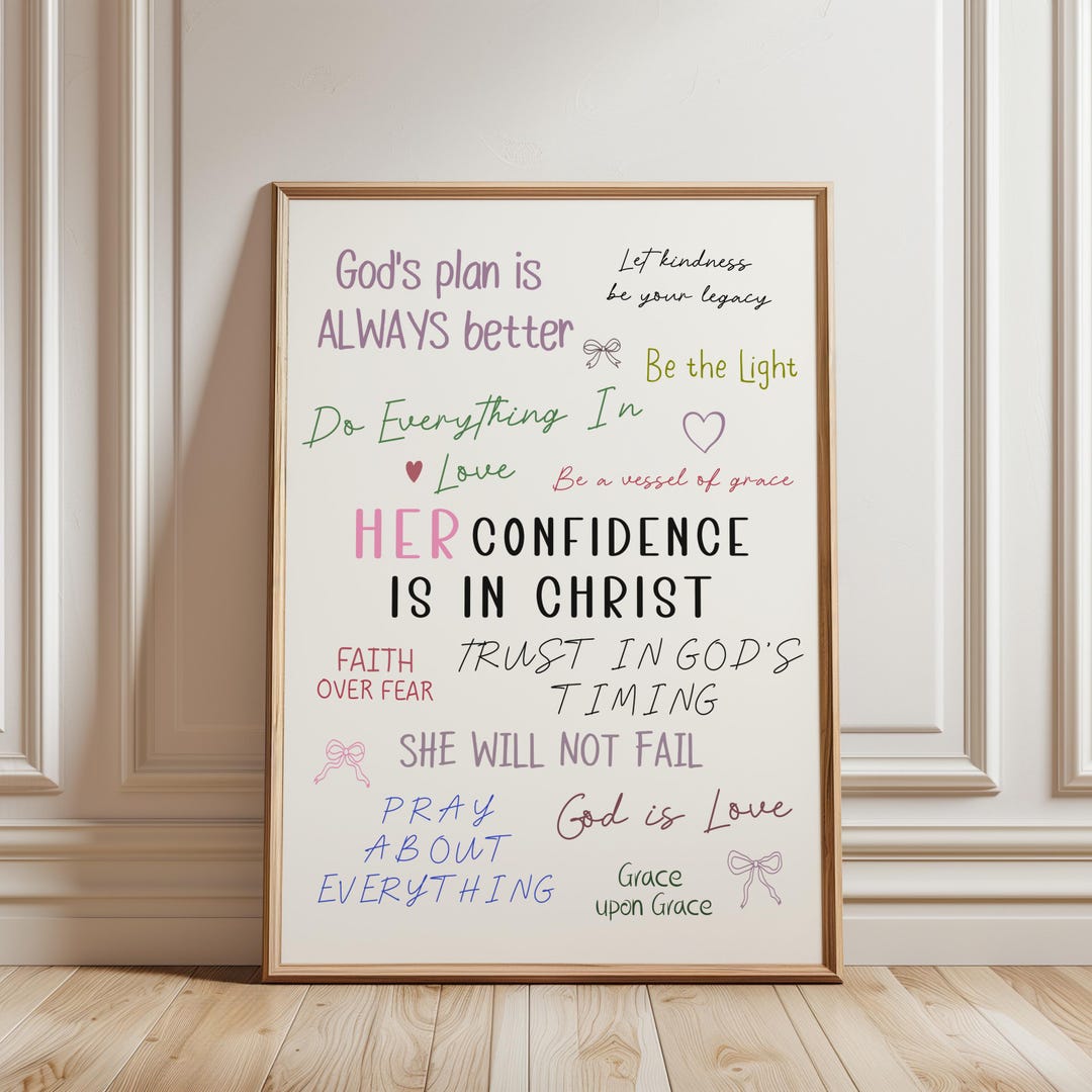 Girly Christian Wall Art, Aesthetic Scripture Print, Bible Verse Poster ...