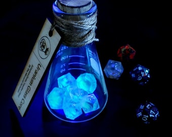 Handmade Uranium Glass Liquid Core TTRPG/ D&D Dice