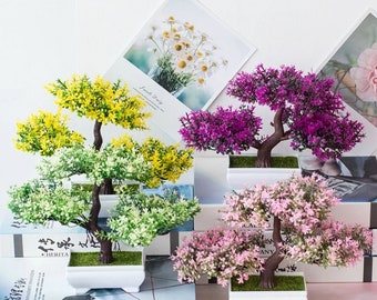 Plantes artificielles bonsaï petit pot d'arbre fausse plante fleurs en pot ornements pour la maison chambre décoration de table hôtel jardin décoration