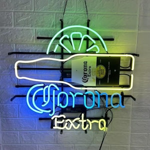 Corona Extra Neon Beer Sign Beer Bar Pub Decor Wall Art for Man Cave Home Bar Decor Handmade Real Glass Neon Bar Sign Light