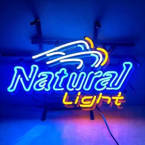 Natürliches Bier Neon Schild, Vintage Bar Wanddeko, Retro Kneipen Licht, Man Cave Deko, Klassisches Bier Neon