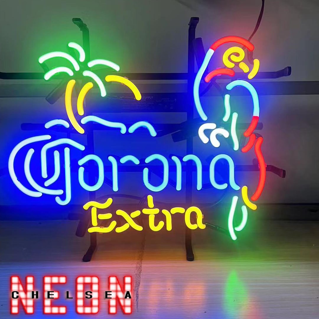 Corona Extra Parrot Neon Beer Sign Bar Decor Wall Hanging Signs