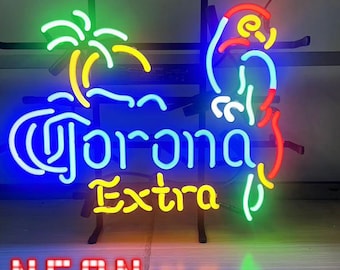 Corona Extra Parrot Neon Beer Sign Bar Decor Wall Hanging Signs