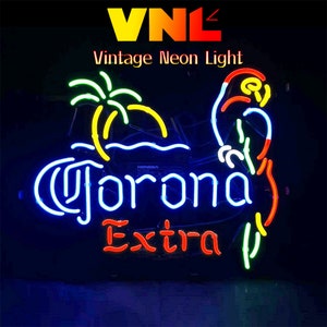 Corona Extra Parrot Neon Sign – Custom Neon Beer Sign Light for Bar Decor, Personalized Gift for Beer Lovers
