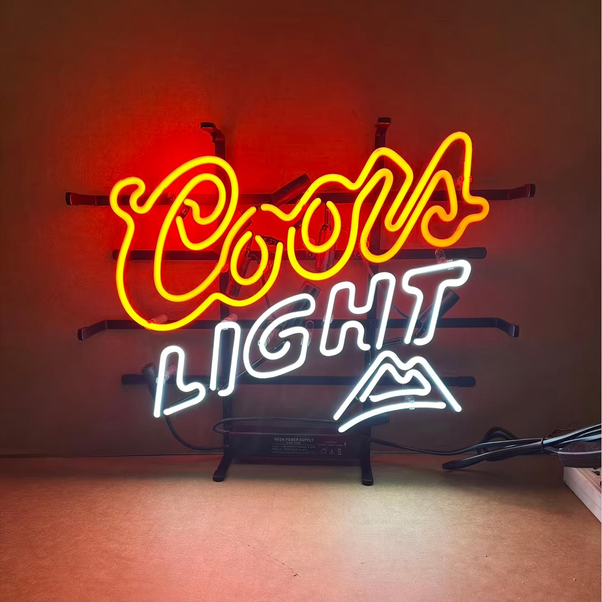Coors Light Neon Sign Bar Wall Decor Vintage Beer Sign Retro Pub