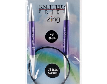 Size 10.75 (7 mm) Knitters Pride Zings 16" Circular Knitting Needles