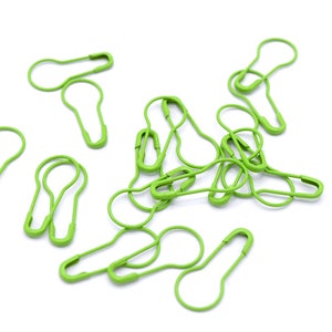 Green Brass Bulb Stitch Markers: Locking Safety Pin for Knitting