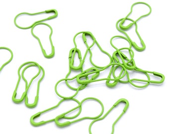 Green, High Quality, Tarnish Resistant Brass Bulb Safety Pin Locking Stitch Markers