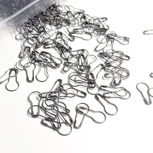 Gunmetal, High Quality, Tarnish Resistant Brass Bulb Safety Pin Locking Stitch Markers