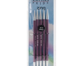 Size 10 (6.0 mm) Knitters Pride Zings 6" Double Pointed Knitting Needles DPNs