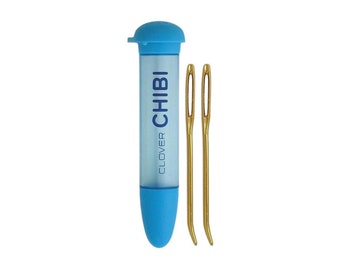 Bent Tip Tapestry Needle and Blue Case, Chibi Jumbo Darning Needle Set by  Clover Brand, aka darning needle