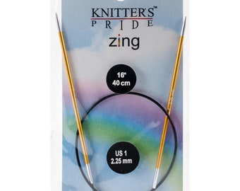 Size 1 (2.25 mm) Knitters Pride Zings 16" Circular Knitting Needles