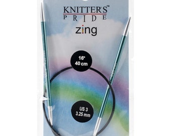 Size 3 US (3.25 mm) Knitters Pride Zings 16" Circular Knitting Needles