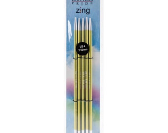 Size 4 (3.50 mm) Knitters Pride Zings 6" Double Pointed Knitting Needles DPNS