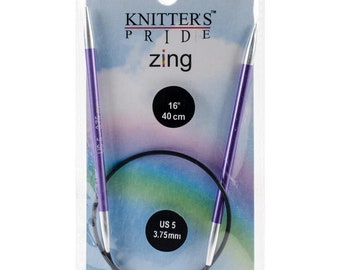 Size 5 US (3.75 mm) Knitters Pride Zings 16" Circular Knitting Needles