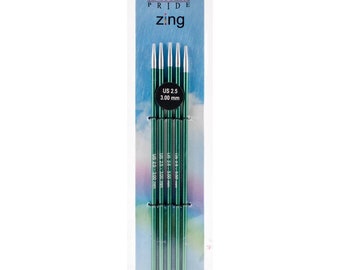 Size 2.5 (3 mm) Knitters Pride Zings 6" Double Pointed Knitting Needles DPNs