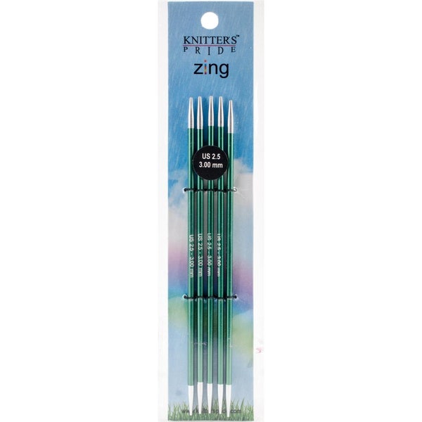 Size 2.5 (3 mm) Knitters Pride Zings 6" Double Pointed Knitting Needles DPNs