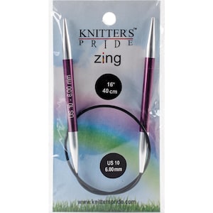 16&quot; Size 10 US (6 mm) KnitPro Zings - 16&quot; Circular Knitting Needles (formerly Knitter&#39;s Pride)