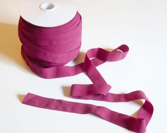 3/4" Matte Wine Fold Over Elastic - 20 mm FOE - 2, 5, 10 yard