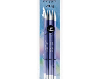 Size 7 (4.5 mm) Knitters Pride Zings 6" Double Pointed Knitting Needles DPNS