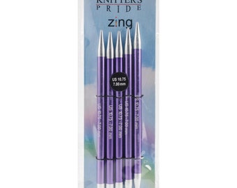 Size 10.75 (7 mm) Knitters Pride Zings 6" Double Pointed Knitting Needles DPNs