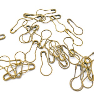 Bronze, High Quality, Tarnish Resistant Brass Bulb Safety Pin Locking Stitch Markers