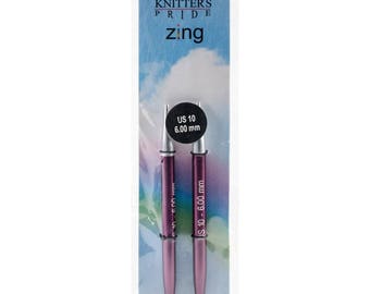 Size 10 (6.00 mm) Knitters Pride Zings Interchangeable 4.5" Knitting Needle Tips