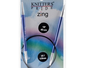 Size 7 US (4.5 mm) Knitters Pride Zings 16" Circular Knitting Needles