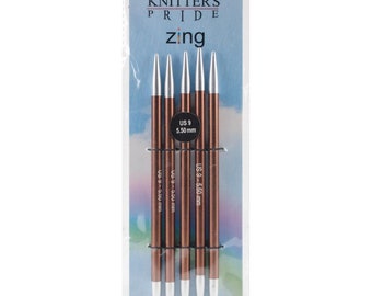 Size 9 (5.50 mm) Knitters Pride Zings 6" Double Pointed Knitting Needles DPNs