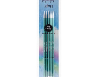 Size 3 (3.25 mm) Knitters Pride Zings 6" Double Pointed Knitting Needles DPNs